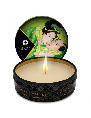 MINI CARESS Ã LA BOUGIE BOUGIE DE MASSAGE THÃ VERT EXOTIQUE - Bougies de massage - Shunga Candles