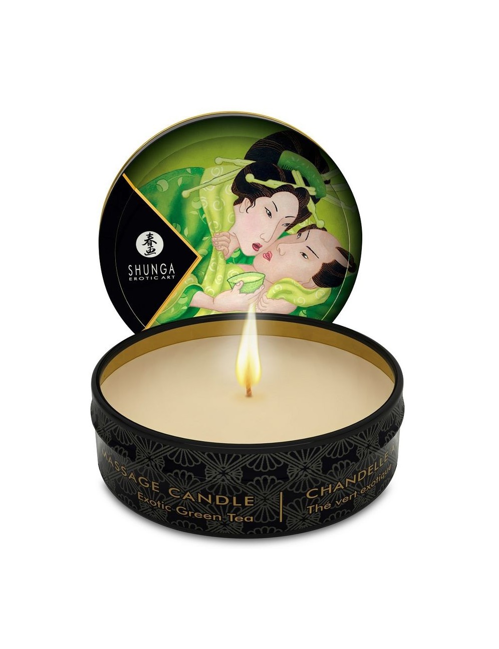 MINI CARESS Ã LA BOUGIE BOUGIE DE MASSAGE THÃ VERT EXOTIQUE - Bougies de massage - Shunga Candles