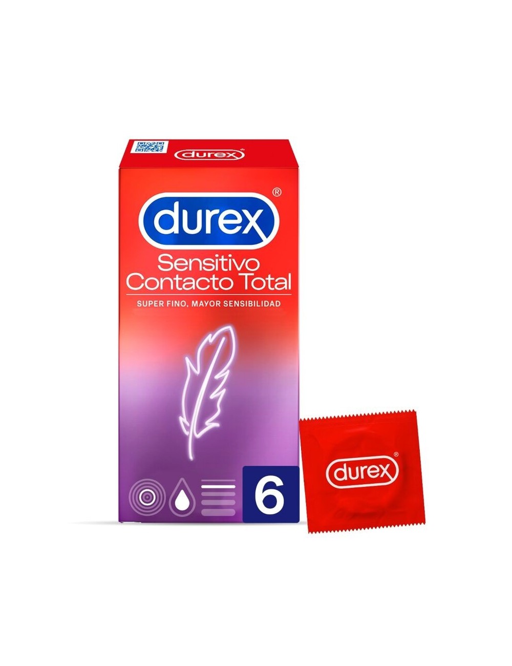 SENSIBLE DUREX CONTACT TOTAL 6 UNITES - Aphrodisiaques - Durex Condoms