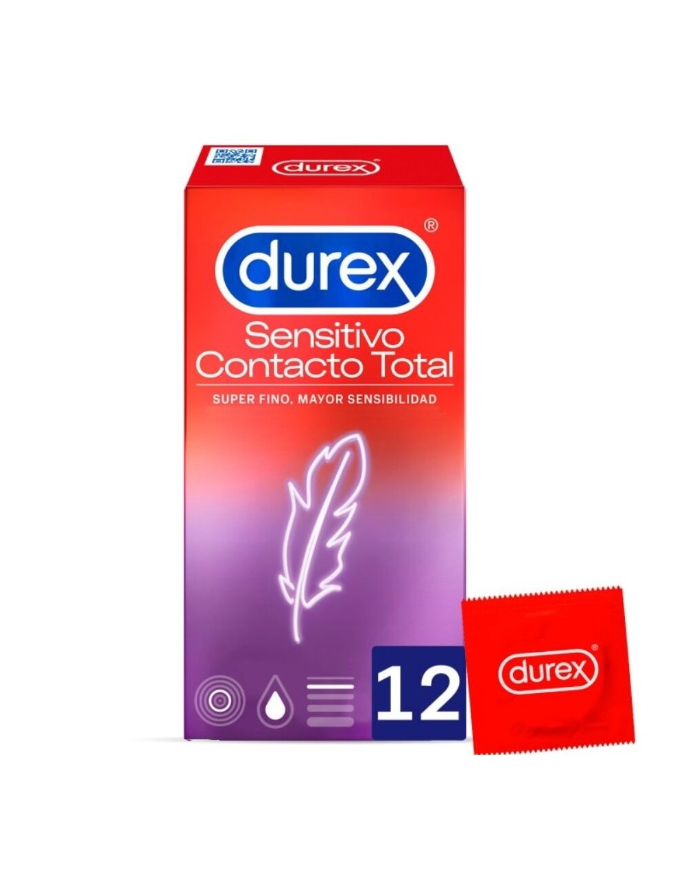 SENSITIVE DUREX TOTAL CONTACT 12 UNITES - Aphrodisiaques - Durex Condoms