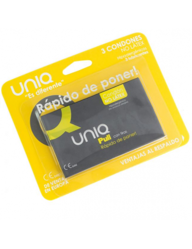 UNIQ PULL FREE LATEX 3UDS - Plaisirs Intimes - Uniq