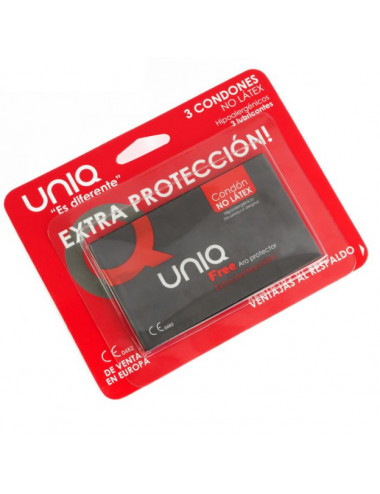 UNIQ FREE LATEX AVEC BAGUE 3UDS - Plaisirs Intimes - Uniq