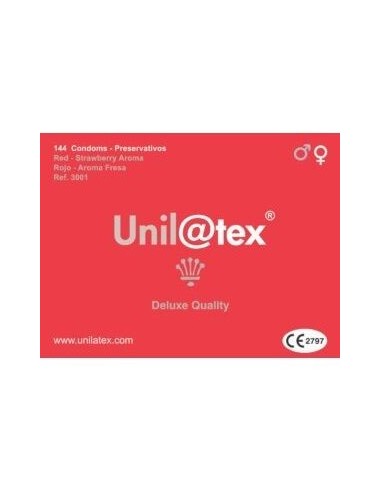 CONSERVATEURS UNILATEX ROUGE / FRAISE 144 UNITES - Plaisirs Intimes - Unilatex