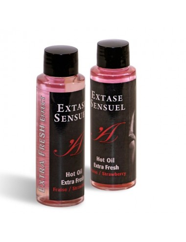 EXTASE SENSUEL HOT OIL EXTRA FRAISE FRAISE 100ML - Huiles de massage - Extase Sensual