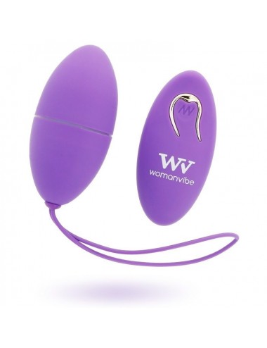 Sextoys - Masturbateurs & Stimulateurs - WOMANVIBE ALSAN EGG TELECOMMANDE NOIR SILICONE VIOLET - Womanvibe