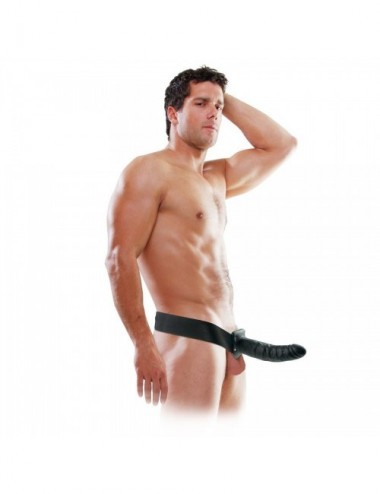 Sextoys - Accessoires - FETISH FANTASY 19 CM CREUX STRAP-ON NOIR - Fetish Fantasy Series