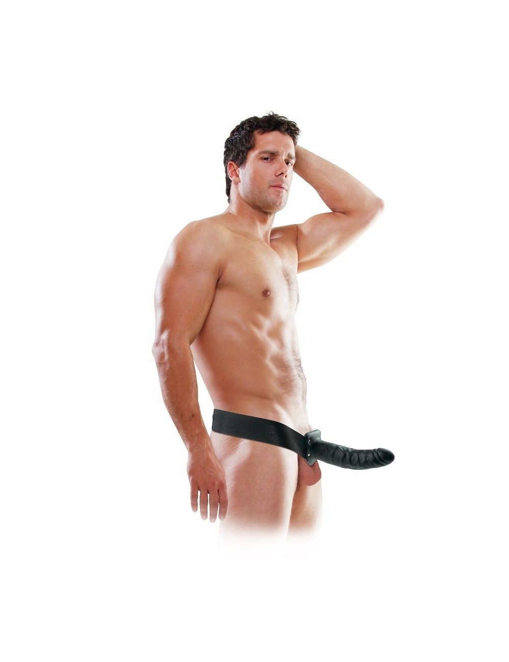 Sextoys - Accessoires - FETISH FANTASY 19 CM CREUX STRAP-ON NOIR - Fetish Fantasy Series