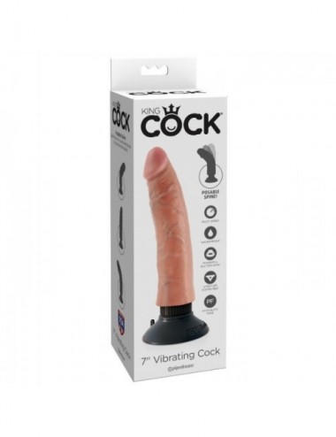 Sextoys - Double Dong - KING COCK 17.78 CM CHAIR DE BITE VIBRANT - King Cock