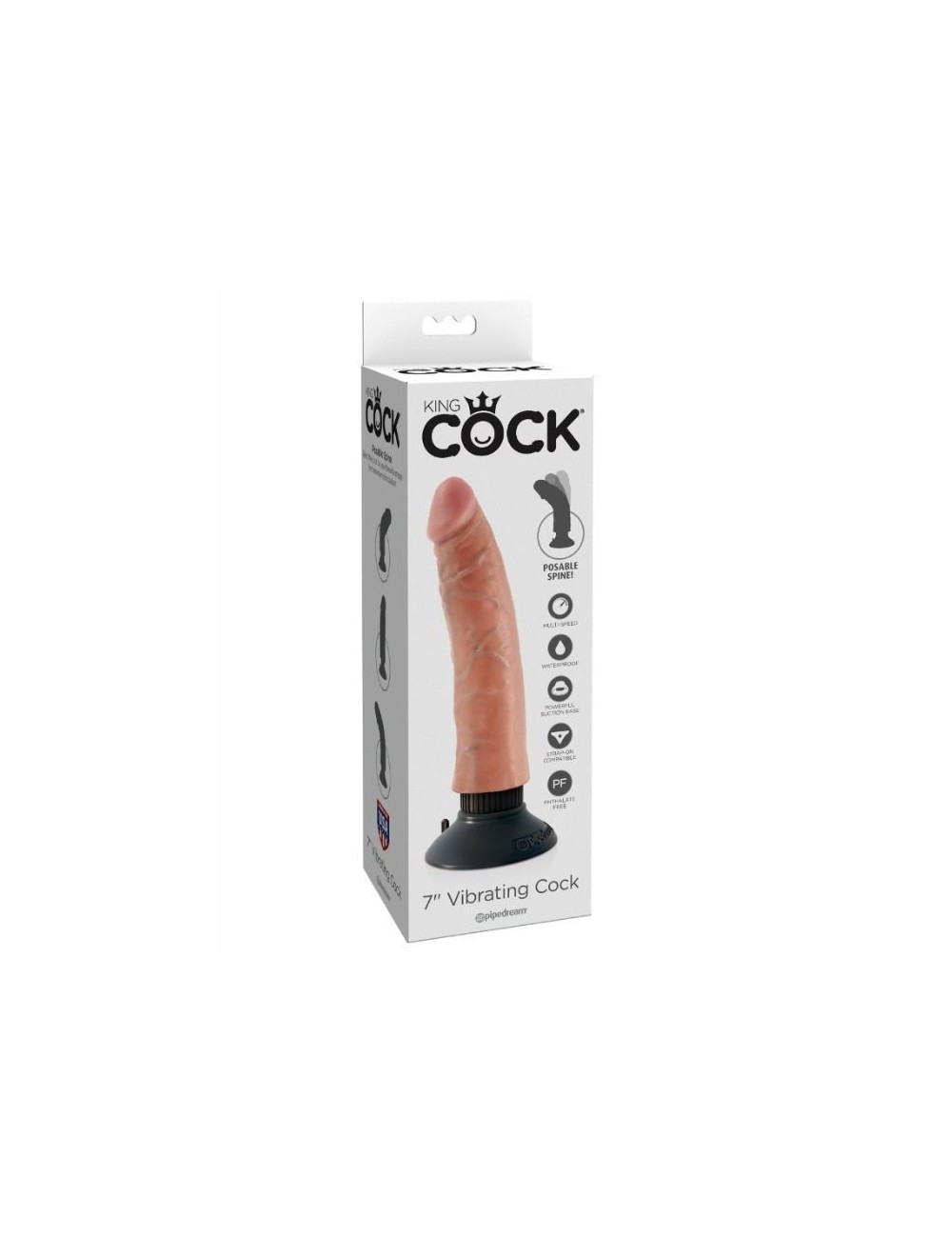 Sextoys - Double Dong - KING COCK 17.78 CM CHAIR DE BITE VIBRANT - King Cock