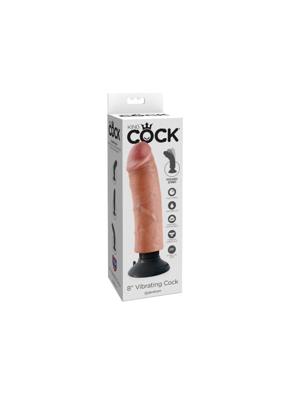 Sextoys - Vibromasseurs - KING COCK 20.32 CM CHAIR DE BITE VIBRANT - King Cock