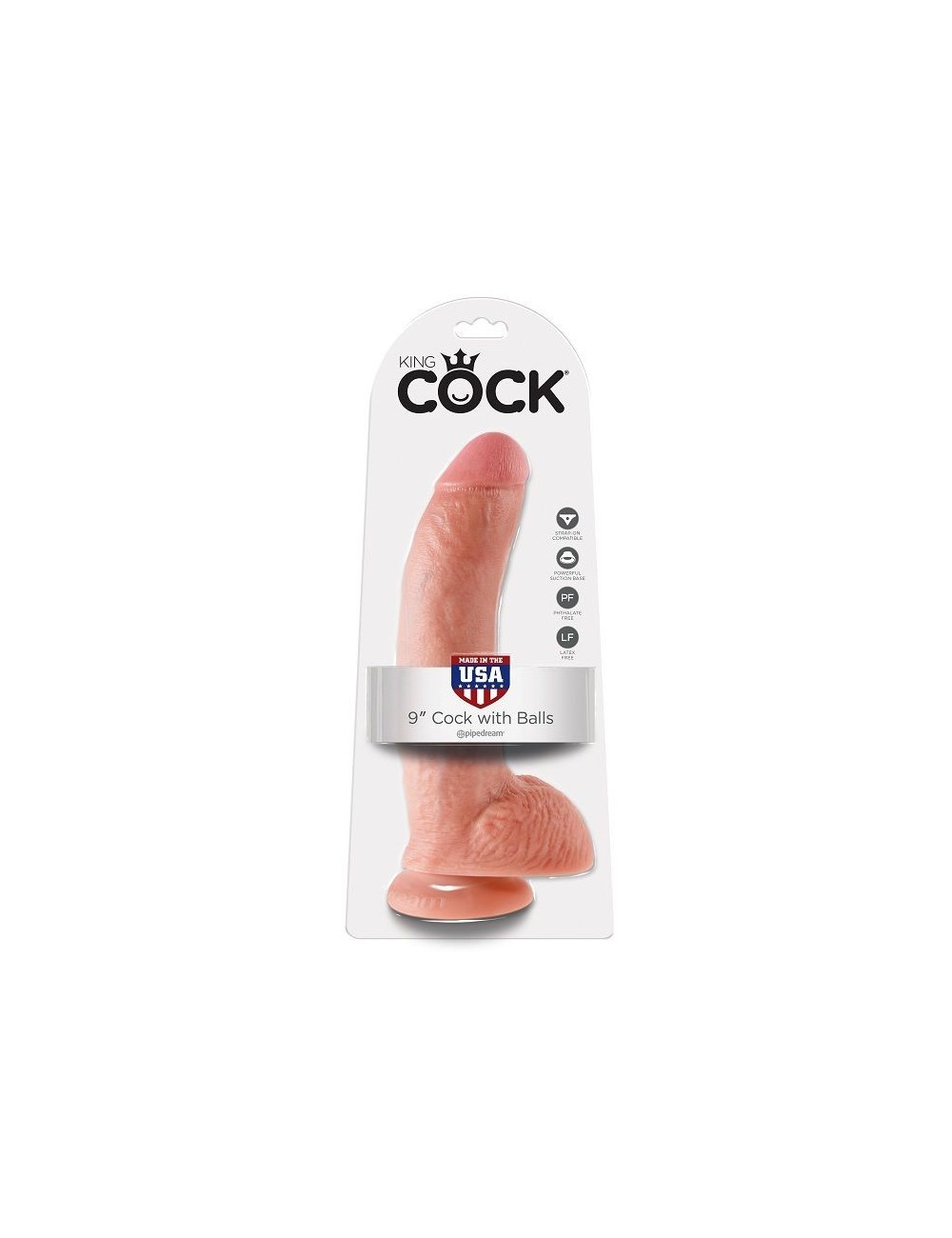 Sextoys - Godes & Plugs - KING COCK 9 CHAIR DE BITE AVEC BALLES 22.9 CM - King Cock