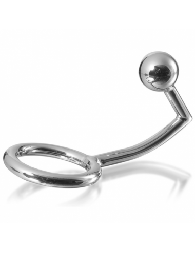 Sextoys - Anneaux, Cockring & Gaines - ANNEAU DE COCK RING INTRUDER METALHARD AVEC ANALBEAD 30MM - Metal Hard