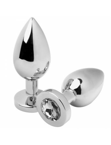 Sextoys - Godes & Plugs - BOUCHON ANAL METALHARD DIAMANT CLAIR PETIT 5.71CM - Metal Hard