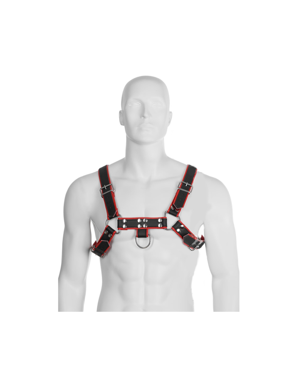 Sextoys - Bondage - SM - HARNAIS DE CHAÃNE DE CORPS EN CUIR III NOIR / ROUGE - Leather Body