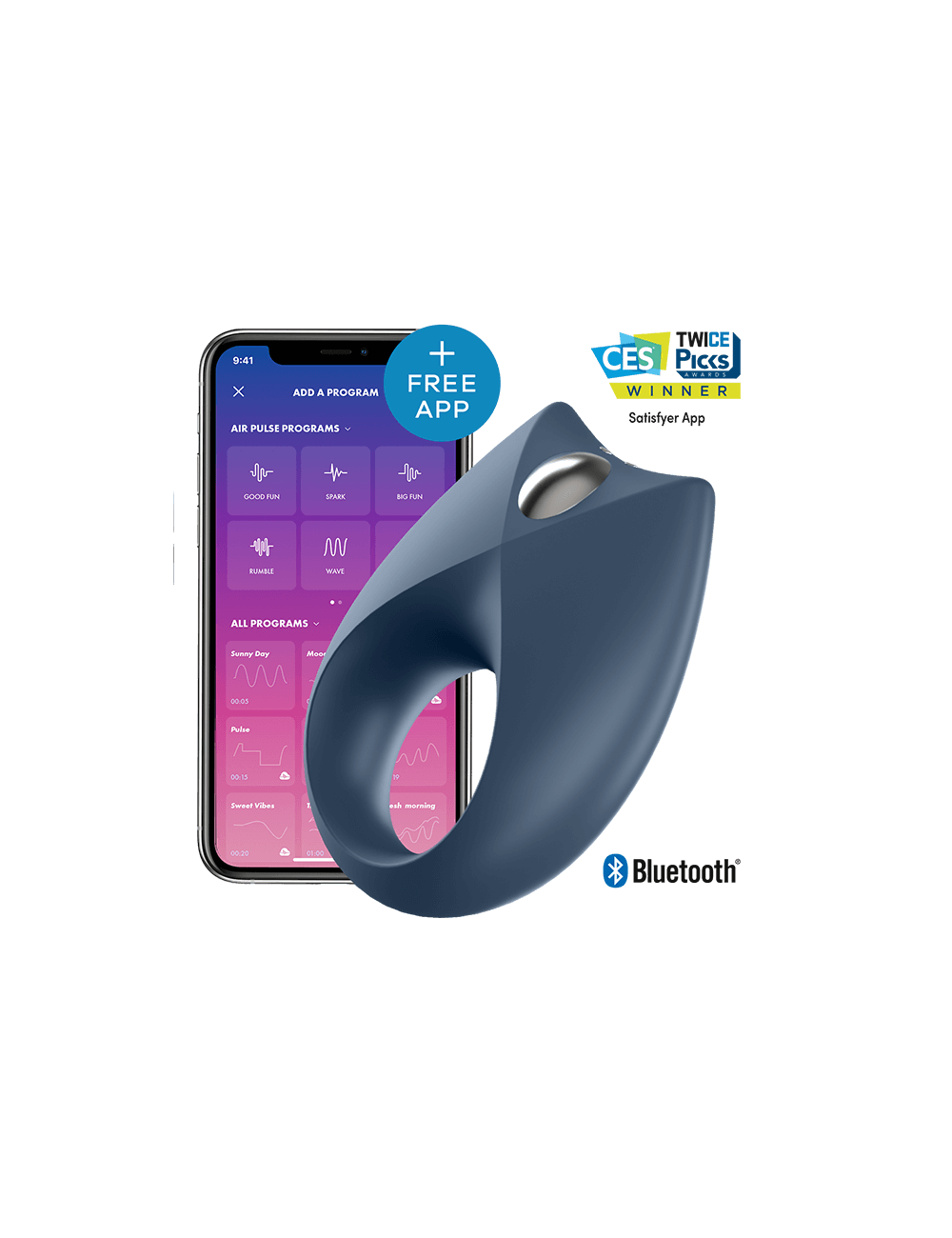 Sextoys - Vibromasseurs - SATISFYER PUISSANT COCKRING ROYAL ONE AVEC APP - SATISFYER CONNECT