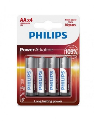 Sextoys - Accessoires - PILE ALCALINE PHILIPS POWER AA LR6 BLISTER * 4 - PHILLIPS