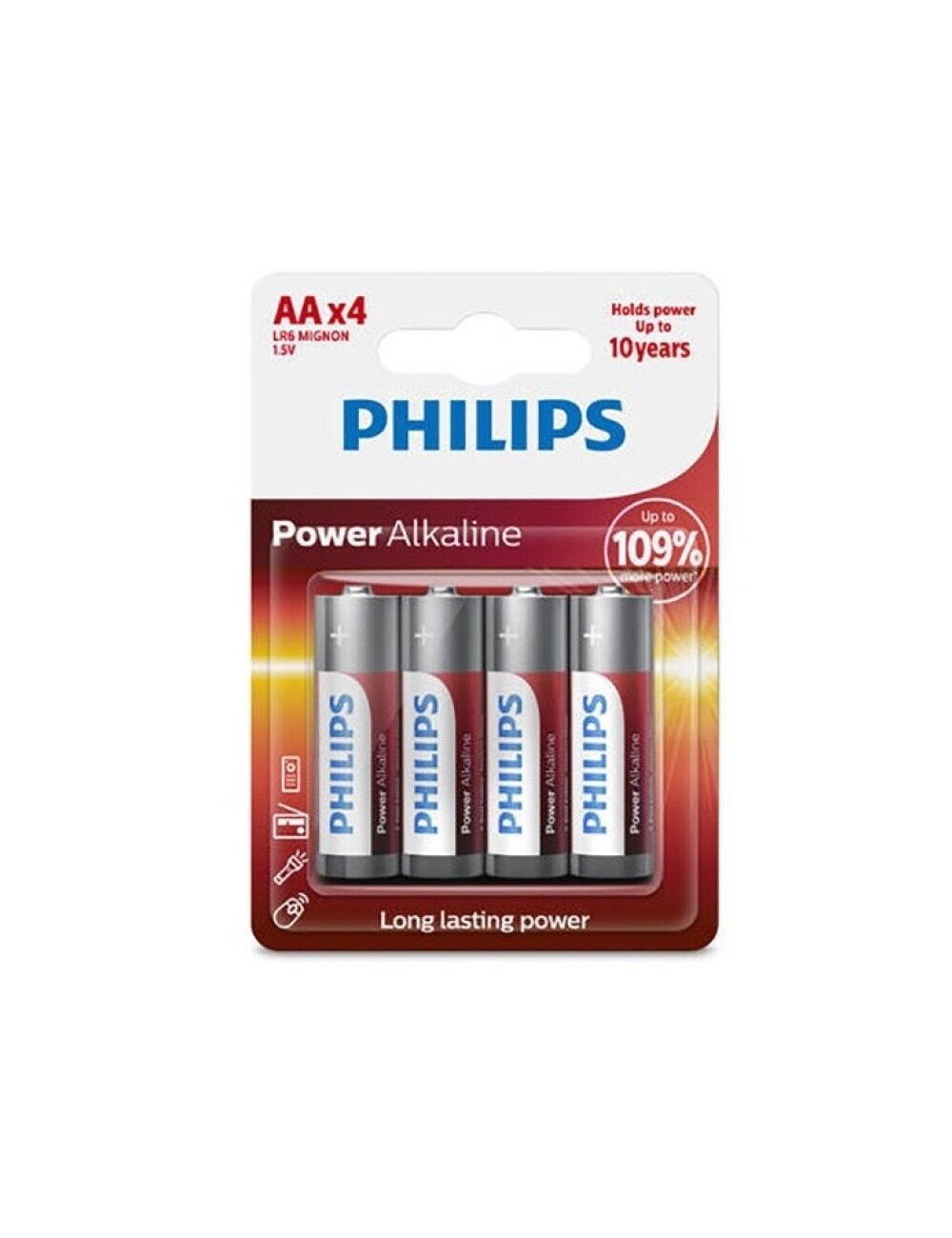 Sextoys - Accessoires - PILE ALCALINE PHILIPS POWER AA LR6 BLISTER * 4 - PHILLIPS