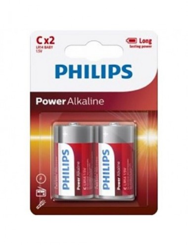 Sextoys - Accessoires - PLAQUETTE PHILIPS POWER ALCALINE PILA C LR14 * 2 - PHILLIPS