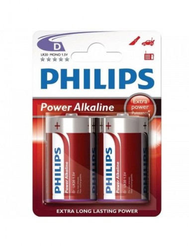 Sextoys - Accessoires - BLISTER PHILIPS POWER ALCALINE PILA D LR20 * 2 - PHILLIPS