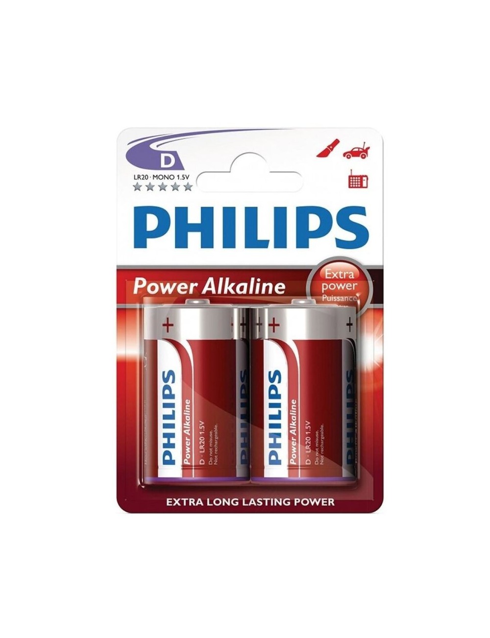 Sextoys - Accessoires - BLISTER PHILIPS POWER ALCALINE PILA D LR20 * 2 - PHILLIPS