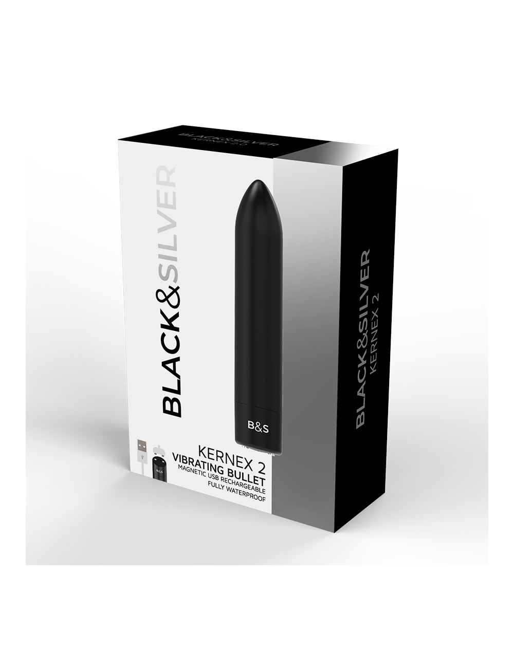 Sextoys - Masturbateurs & Stimulateurs - BLACK&SILVER BULLET VIBRATING KERNEX 2 BLACK - Black&silver