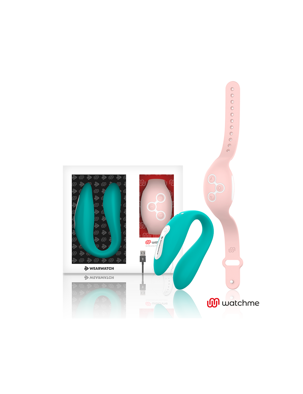 Sextoys - Vibromasseurs - WEARWATCH DUAL PLEASURE WIRELESS TECHNOLOGY WATCHME LIGHT AQUAMARINE / CORAL - Wearwatch