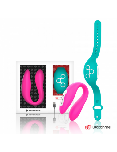 Sextoys - Accessoires - WEARWATCH DOUBLE PLAISIR TECHNOLOGIE SANS FIL WATCHME FUCHSIA / AQUAMARINE - Wearwatch