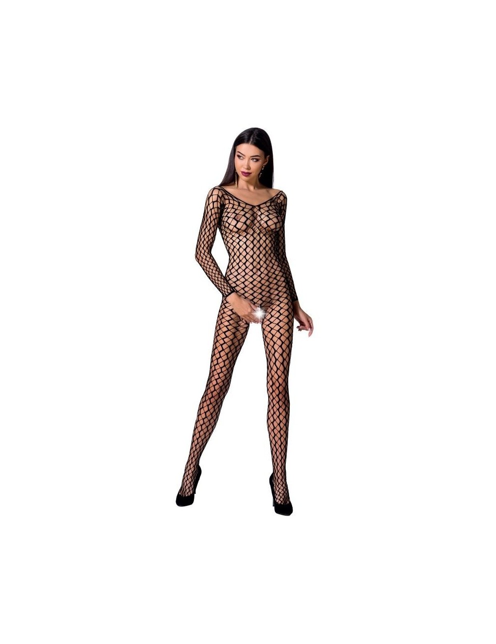 Lingerie - Combinaisons - PASSION WOMAN BS068 BODYSTOCKING - NOIR TAILLE UNIQUE - Passion Woman Bodystockings