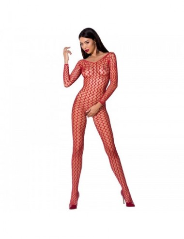 Lingerie - Combinaisons - BODYSTOCKING PASSION WOMAN BS068 - ROUGE TAILLE UNIQUE - Passion Woman Bodystockings