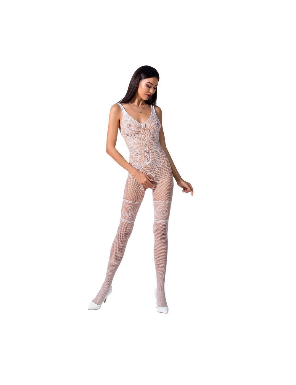 Lingerie - Combinaisons - PASSION WOMAN BS069 BODYSTOCKING - BLANC TAILLE UNIQUE - Passion Woman Bodystockings