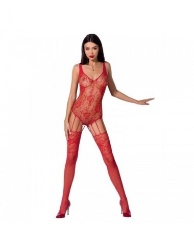 Lingerie - Combinaisons - PASSION WOMAN BS074 BODYSTOCKING TAILLE UNIQUE ROUGE - Passion Woman Bodystockings