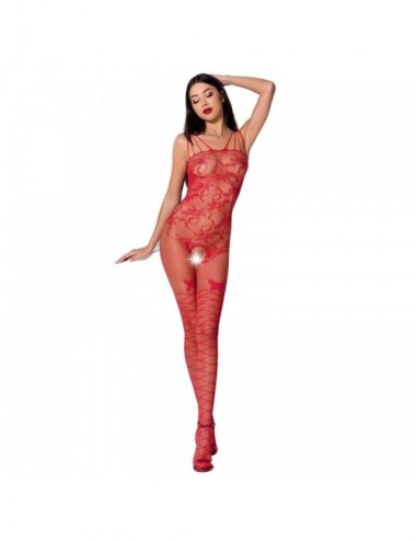 Lingerie - Combinaisons - PASSION WOMAN BS076 BODYSTOCKING TAILLE UNIQUE ROUGE - Passion Woman Bodystockings