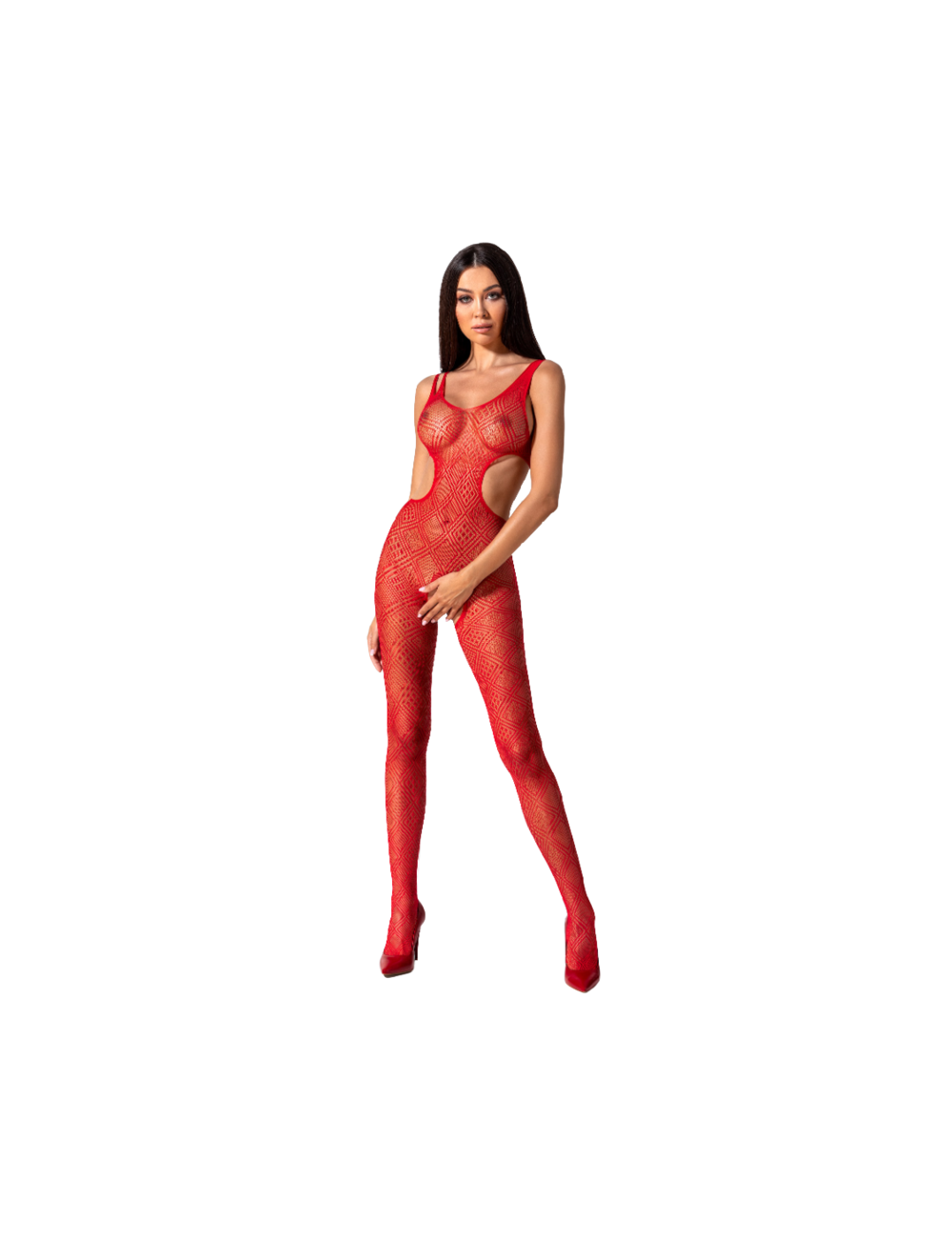 Lingerie - Combinaisons - BODYSTOCKING PASSION WOMAN BS085 - TAILLE UNIQUE ROUGE - Passion Woman Bodystockings