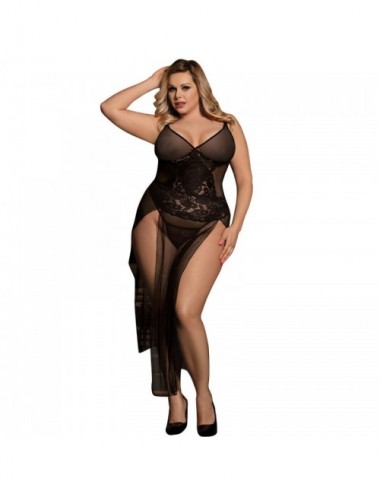Lingerie - Robes et jupes sexy - ROBE LONGUE EN DENTELLE FLORALE SUBBLIME QUEEN PLUS - Subblime Queen Plus Size