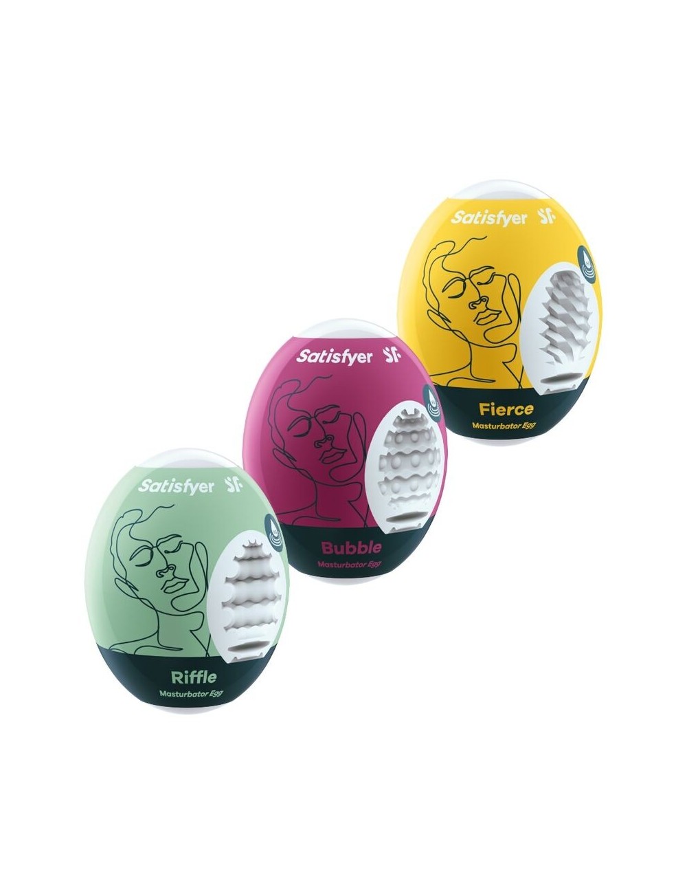 Sextoys - Pour lui - SATISFYER 3 OEUFS MASTURBATEUR - RIFFLE, BUBBLE & FIERCE - SATISFYER EGGS Sextoys - Pour lui - SATISFYER 3 OEUFS MASTURBATEUR - RIFFLE, BUBBLE & FIERCE - SATISFYER EGGS