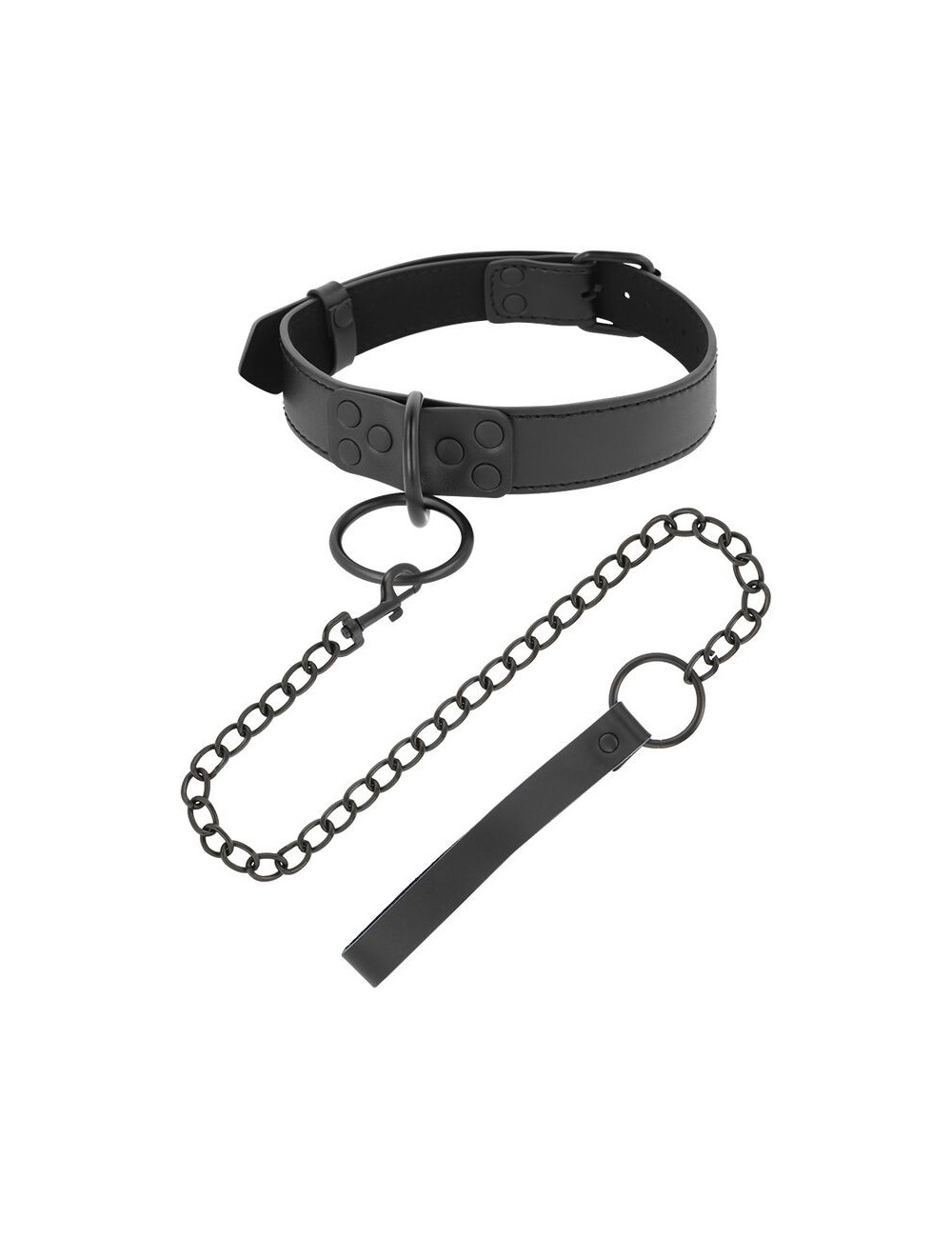 Sextoys - Menottes & accessoires - DARKNESS THIN BLACK FULL COLLAR WITH LEASH - Darkness Bondage