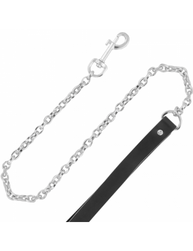 Sextoys - Menottes & accessoires - DARKNESS BLACK FURRY COLLAR WITH LEASH - Darkness Bondage