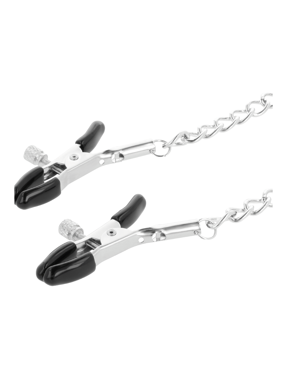 Sextoys - Menottes & accessoires - DARKNESS COLLAR WITH NIPPLE CLAMPS BLACK - Darkness Bondage