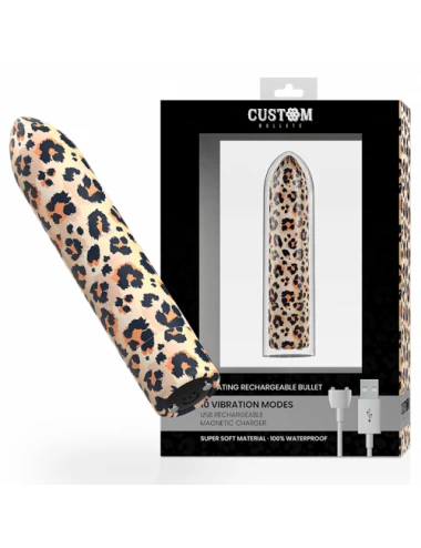 Sextoys - Oeufs Vibrants - BULLETS PERSONNALISÃS BULLET RECHARGEABLE LEOPARD 10 INTENSITIES - Custom Bullets