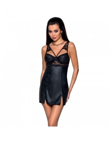 Lingerie - Nuisettes - PASSION LOONA CHEMISE CUIR ÉCO XXL/XXXL - Passion Woman Chemise