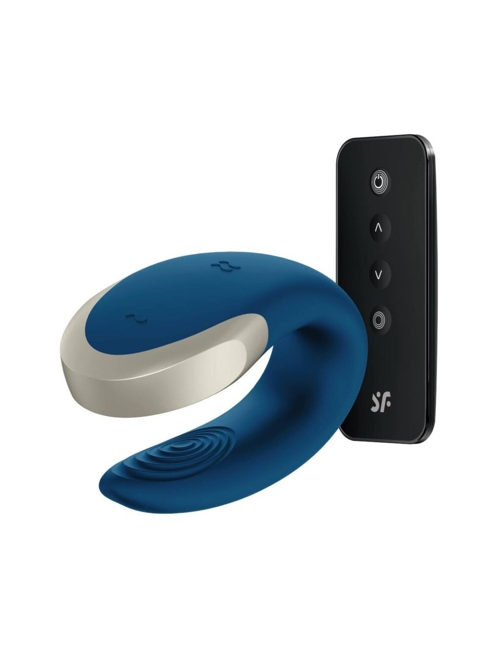 Sextoys - Vibromasseurs - Vibromasseur SATISFYER DOUBLE LOVE LUXURY PARTNER - BLEU - SATISFYER CONNECT