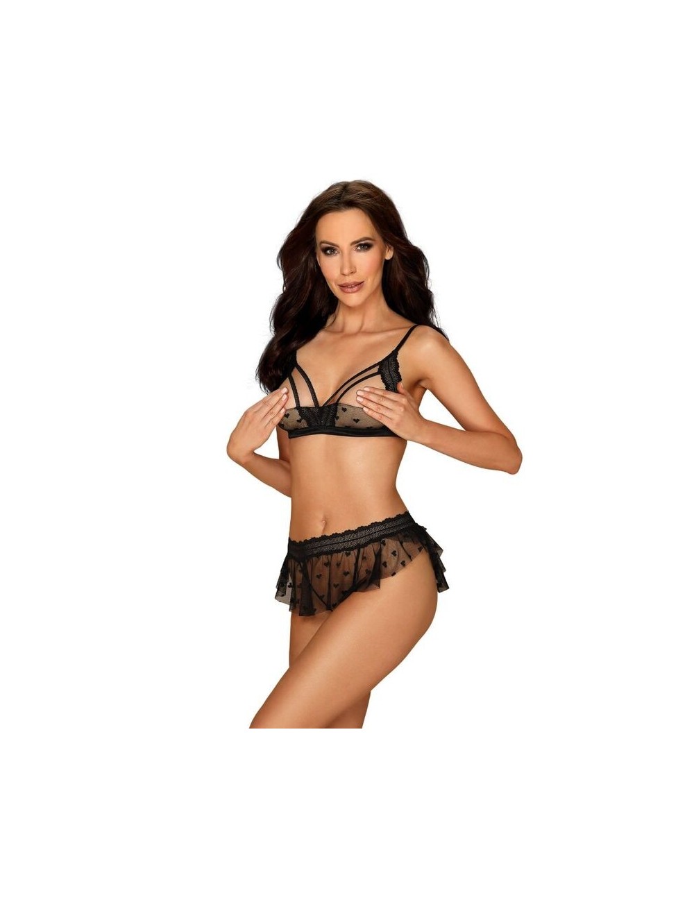 Lingerie - Ensembles de lingerie - OBSESSIF - ENSEMBLE DE DEUX PIECES HEARTIA S / M - Obsessive Sets