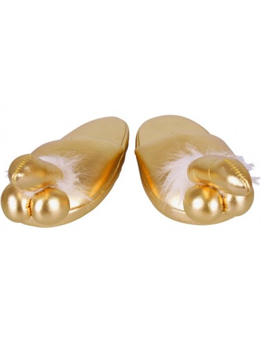 Chaussons dorés avec penis